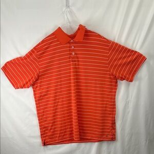 Champion - Men’s Golf Shirt - XL - Duo Dry - Orange with White Stripe